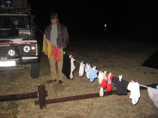 Matt's washing line which the dogs wrecked