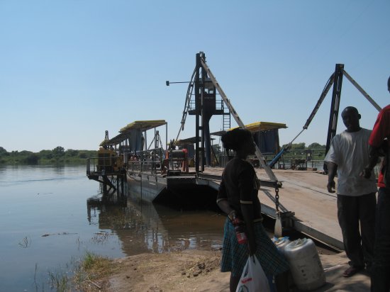 Ferry crossing at Kazungula into Zambia