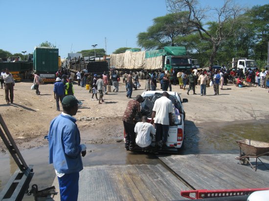toyota rolling off ferry into zambia