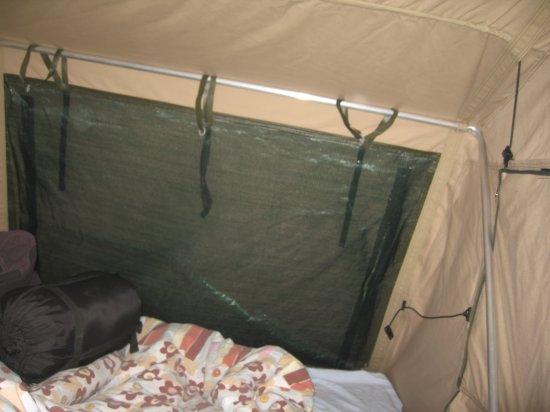 inside our lovely tent