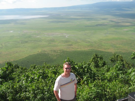 Matt standing at crater's outer rim