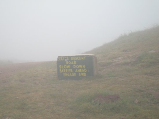 turnoff for descent track into crater