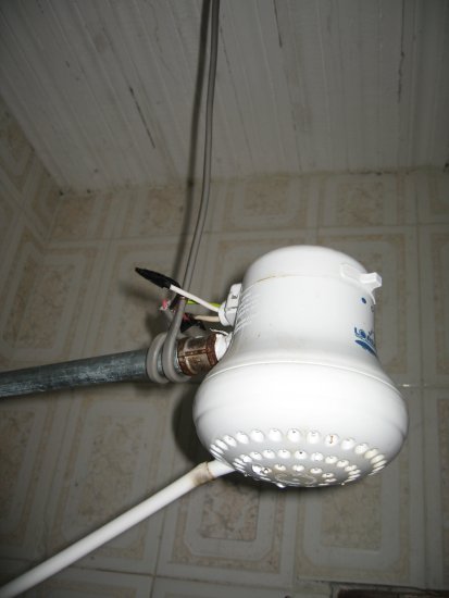 a potentially shocking shower head