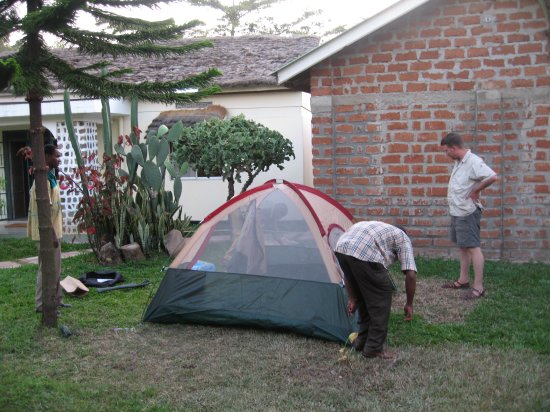 Matt supervising the tent set-up