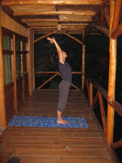 yoga on the balcony