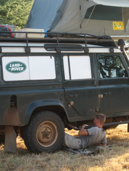 Christoph under his Landy, a familiar scene