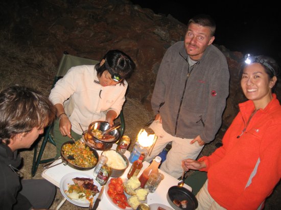 eating by headtorch light