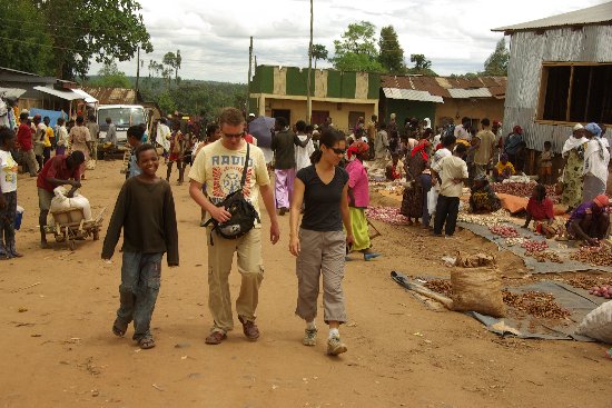 At Jinka market with self-appointed guide