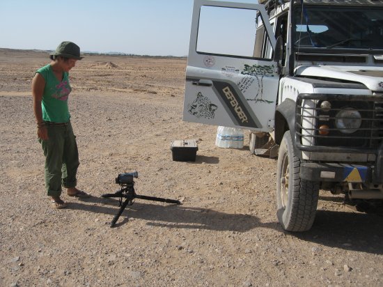 Chiho filming the grunt work