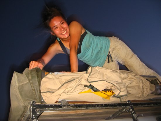 my daily chore: putting up tent