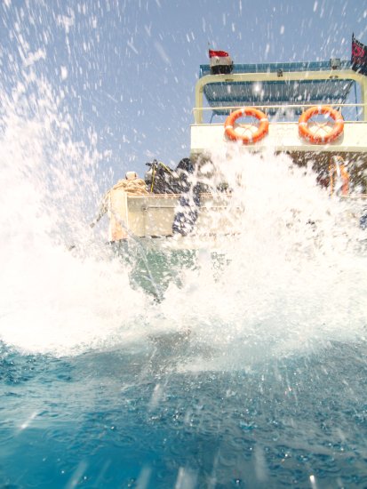 Matt jumping in for our afternoon dive