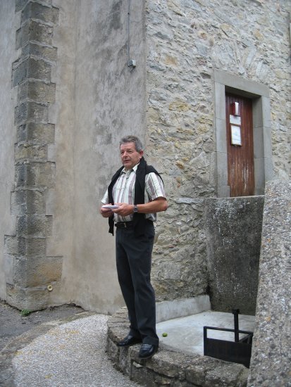 Mayor Jean-Louis giving Bastille Day speech