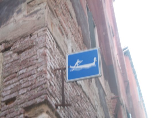 sign denotes this canal is only for gondolas