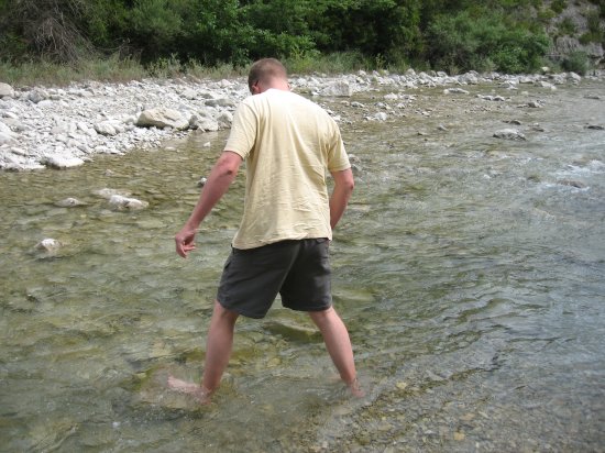 quick dip in the clean clear river