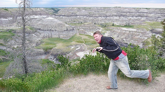 Matt being a dinosaur at Horseshoe Canyon