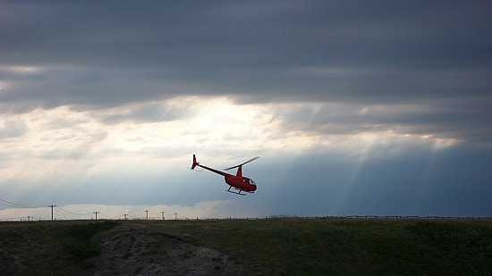 heli tour taking off