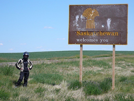 the Sask border