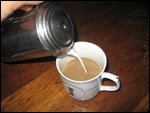 my morning coffee with fresh milk
