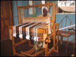 volunteer weaving tablecloth