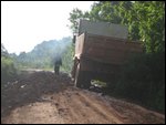 stuck behind a stuck truck