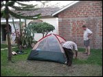 Matt supervising the tent set-up