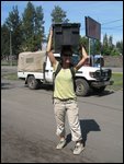 carrying medical supplies African-style