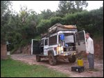 Matt and Foxy at Bunyonyi Overland Resort