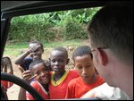 Matt chatting to excited kids