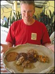 an injera feast at Ghenet Hotel Restaurant