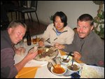 Matt, Chiho and Christoph at Wanza