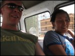 Matt and Chiho in taxi