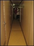 narrow hallway in 1st class ferry hall