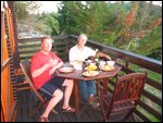 dinner on the balcony