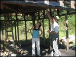 inspecting Dieter's forest hut