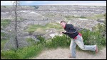 Matt being a dinosaur at Horseshoe Canyon