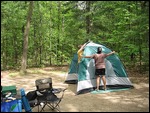 setting up tent