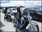 on the pontoon ferry to Quebec