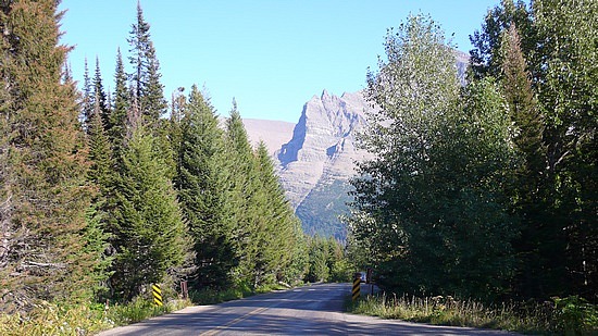 scenic road in Glacier National Park